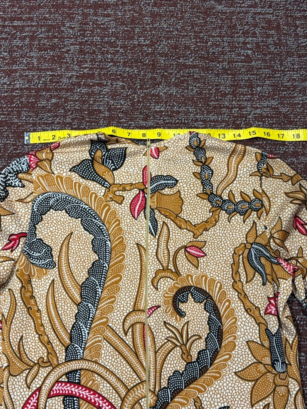 Goldworm vintage 1970’s printed knee length patterned long sleeve dress size 14 - Picture 14 of 16